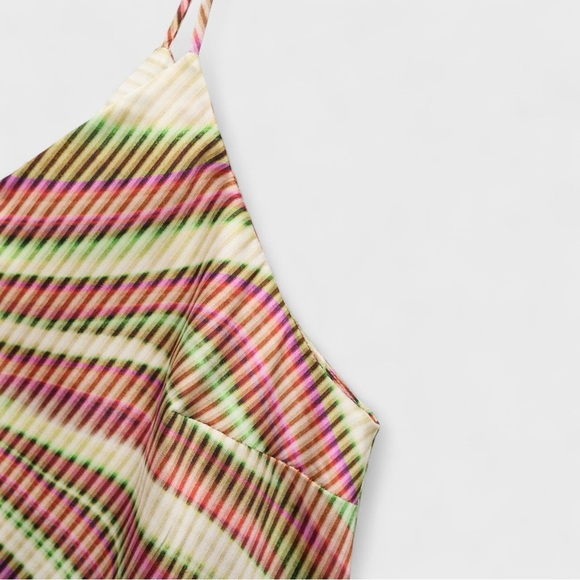 Mango MNG Satin Midi Dress Women’s Size 4 Asymmetrical Wave Italian Fabric NWT - Picture 9 of 16